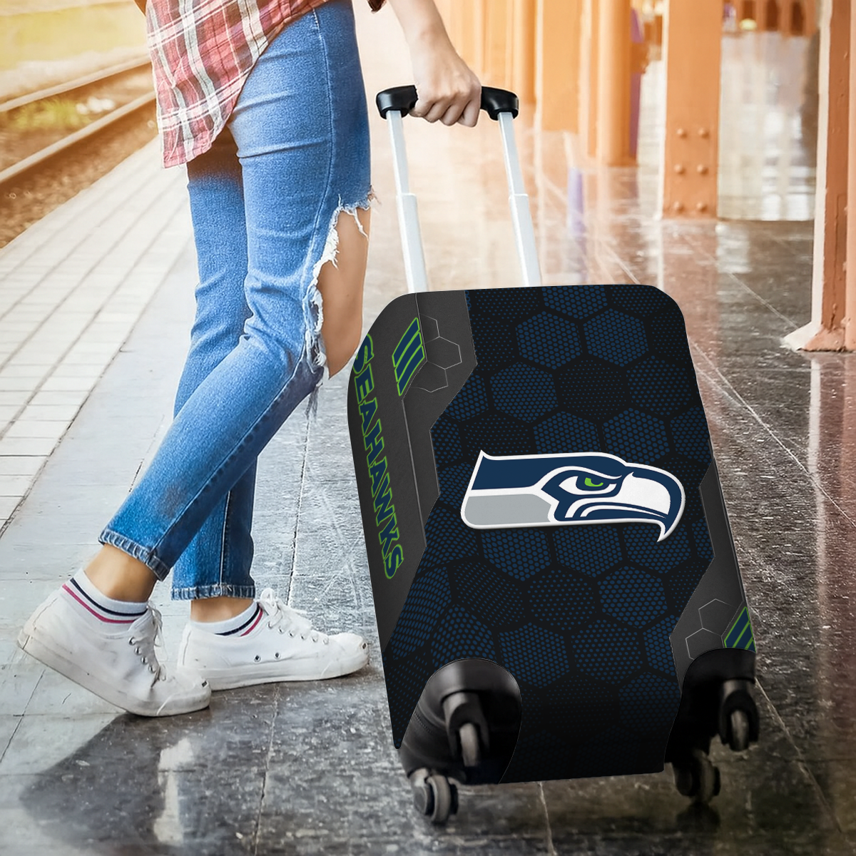 SS NFL V3 Luggage Cover Suitcase Protector DDT NTL