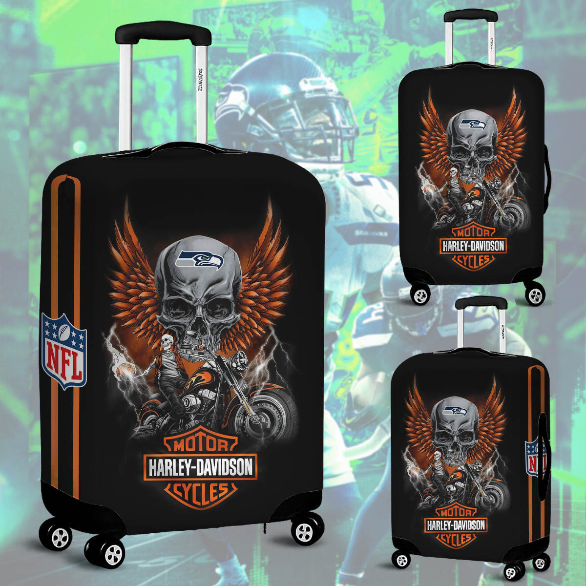 SS NFL x Motorcycle Luggage Cover Suitcase Protector DDT CTND