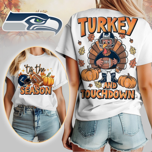 SS Premium NFL Turkey and Touchdown Women's Shirt DDT NTL