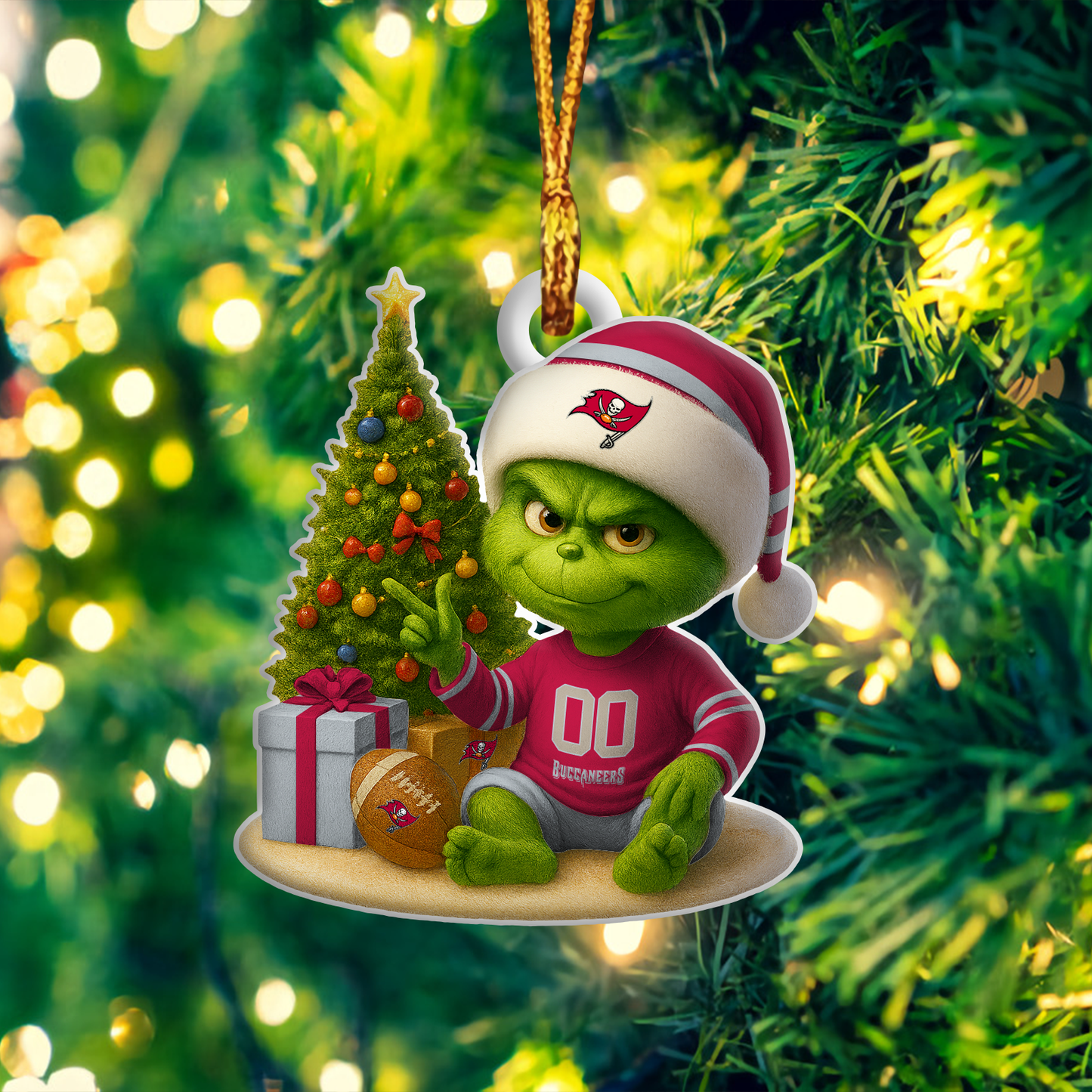 TBB NFL x Grinch Premium Ornament DDT NTL