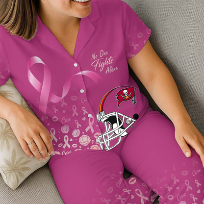 TBB Premium NFL Breast Cancer October Button Pajamas Set DDT NTL
