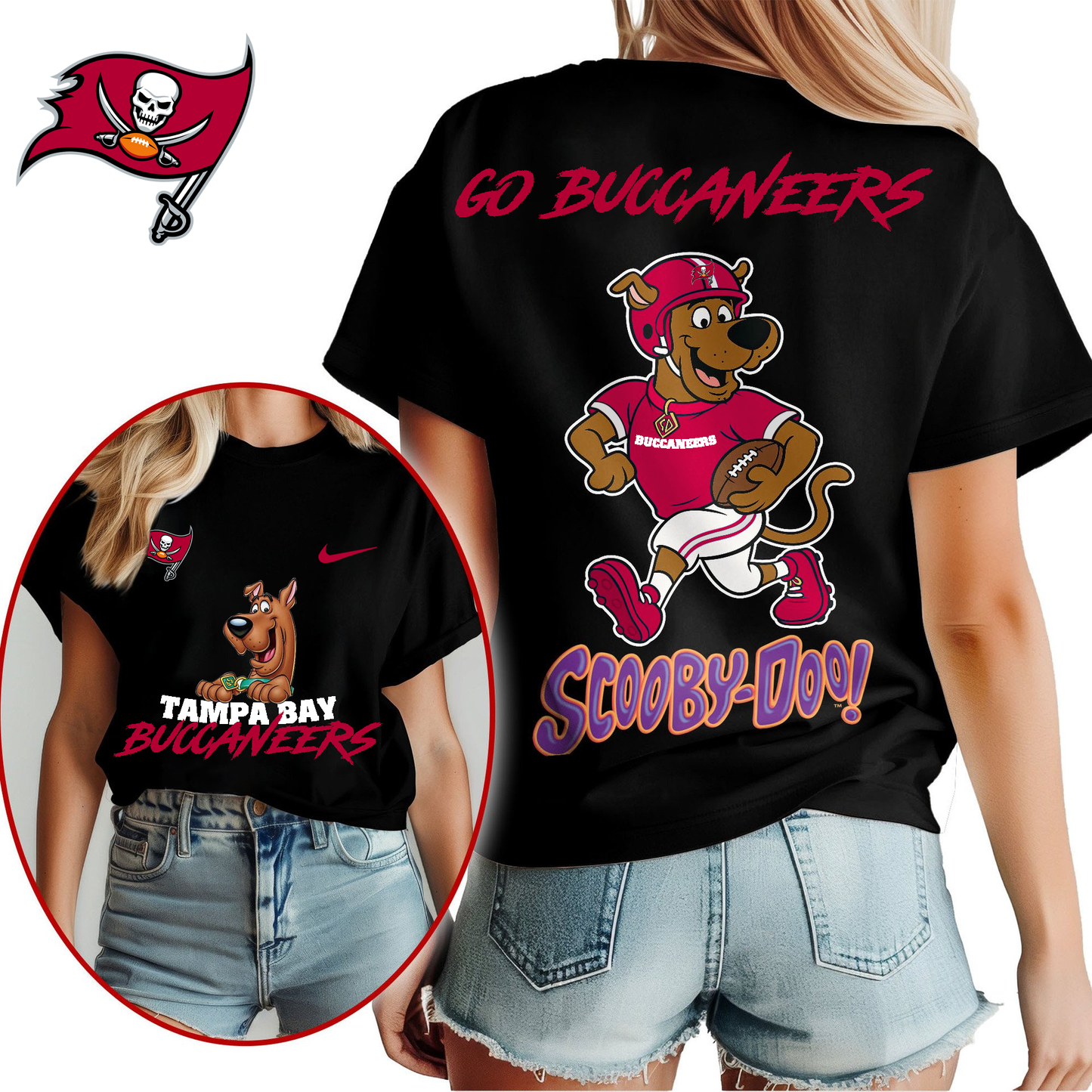 TBB Premium NFL Scooby-Doo Fan Women‘s Shirt DDT CTND
