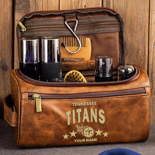 TEN Football Men Leather Toiletry Bag Custom Any Name DATND TANTD
