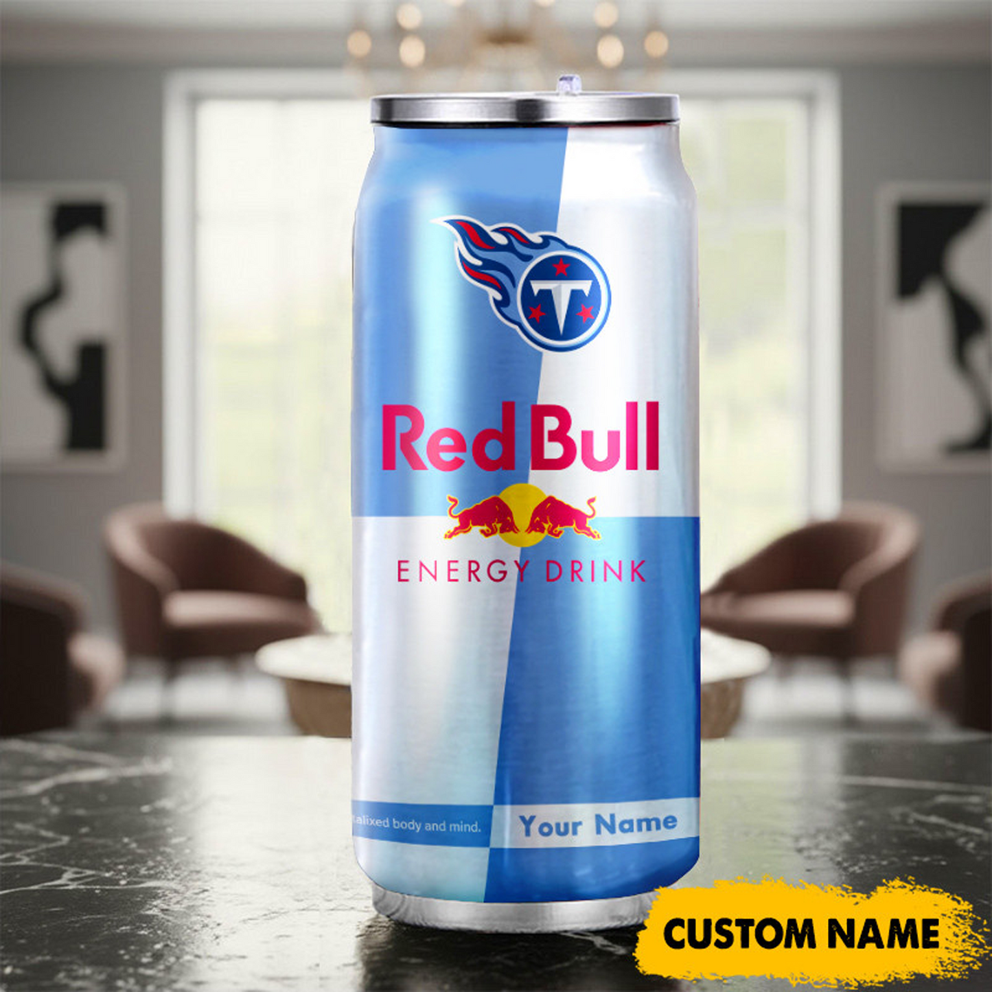 TEN x NFL Mix RedB Drink Can Tumbler Custom Any Name DATND TANTD