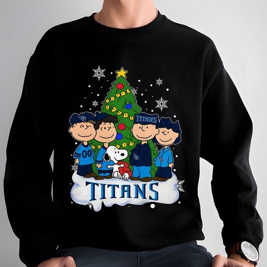 TEN x NFL Peanuts Snoopy And Friends Christmas Tree 2D Shirt DatND DVT