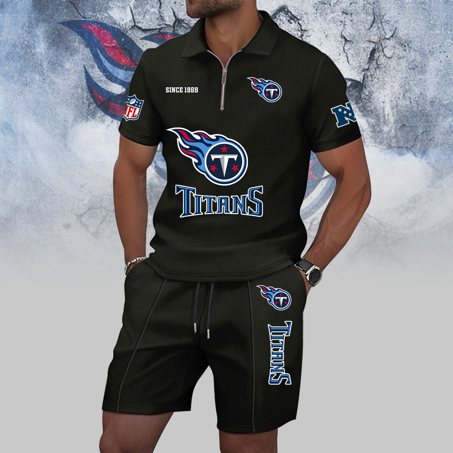 TEN x NFL Zip Polo Set DATND TANTD