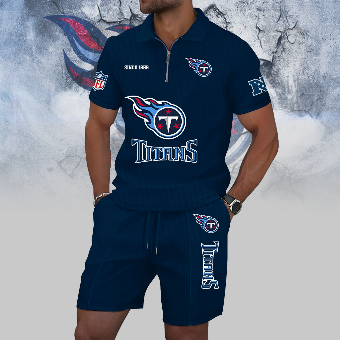 TEN x NFL Zip Polo Set DATND TANTD