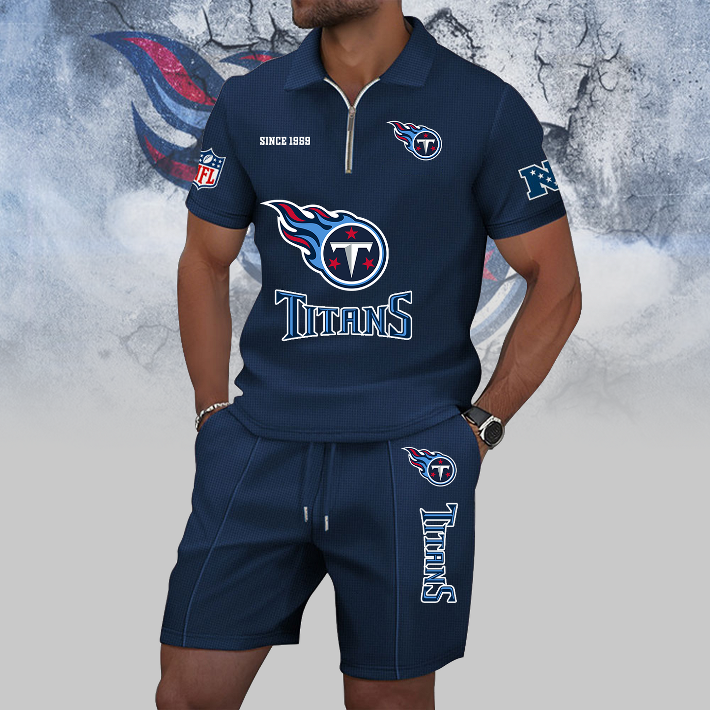 TEN x NFL Zip Polo Set DATND TANTD