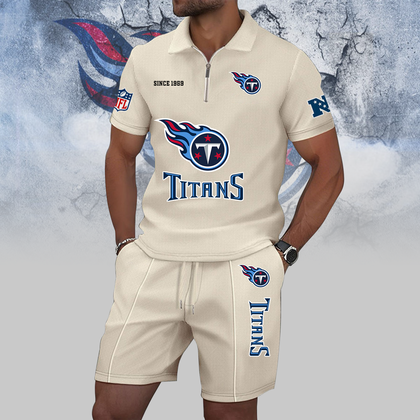 TEN x NFL Zip Polo Set DATND TANTD