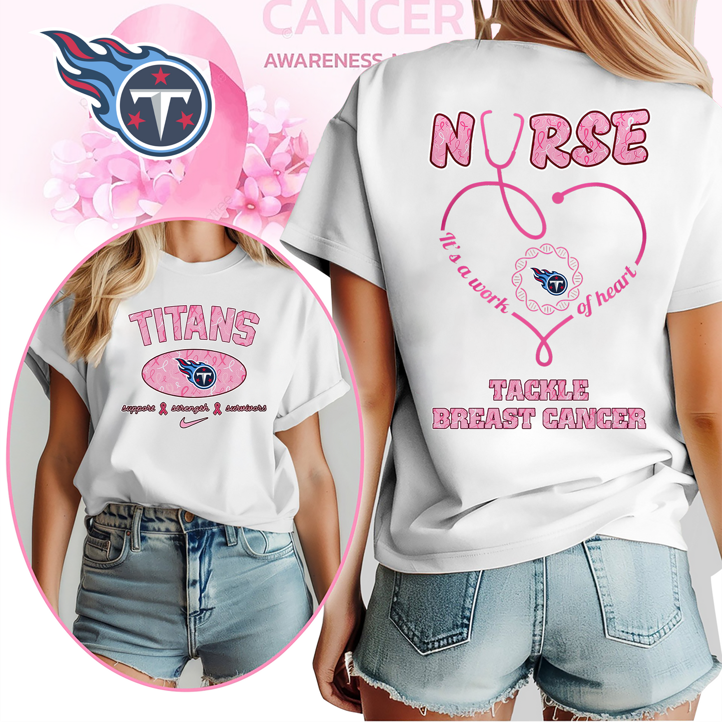 TT Nurse Tackle Breast Cancer 3D Shirt DDT CTND
