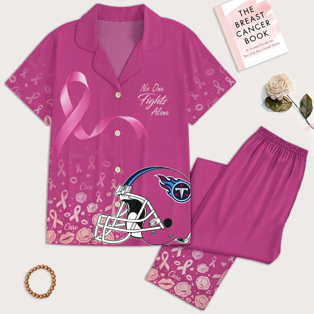 TT Premium NFL Breast Cancer October Button Pajamas Set DDT NTL