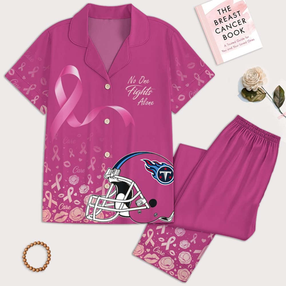 TT Premium NFL Breast Cancer October Button Pajamas Set DDT NTL