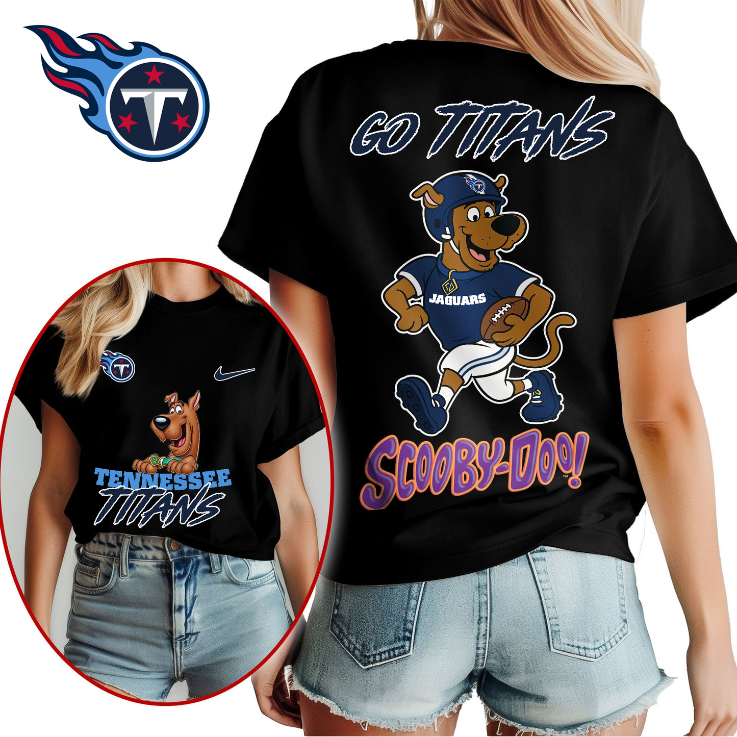 TT Premium NFL Scooby-Doo Fan Women‘s Shirt DDT CTND