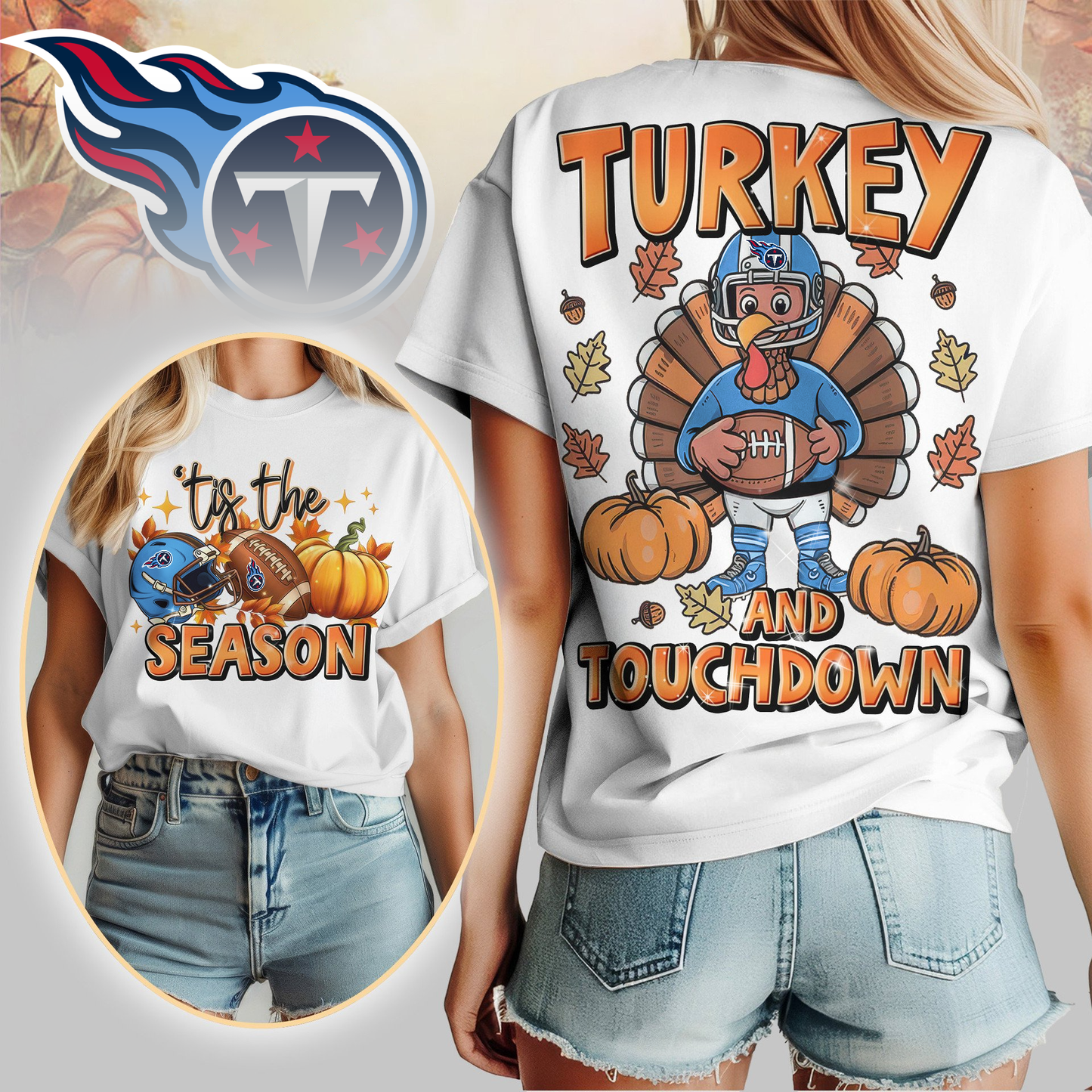 TT Premium NFL Turkey and Touchdown Women's Shirt DDT NTL