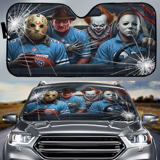 TT x NFL Horror Car Sunshade For Fan DDT CTND