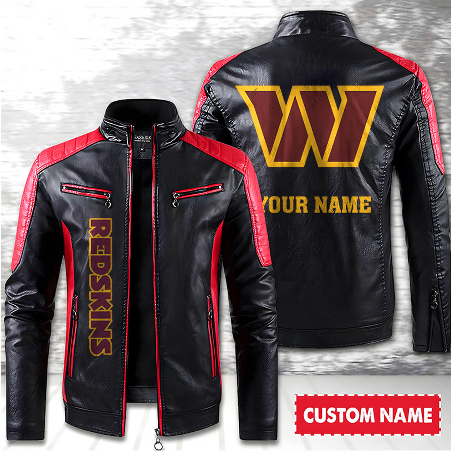 WAS American Football Men Leather Jacket Custom Any Name Gifts DatND DVT