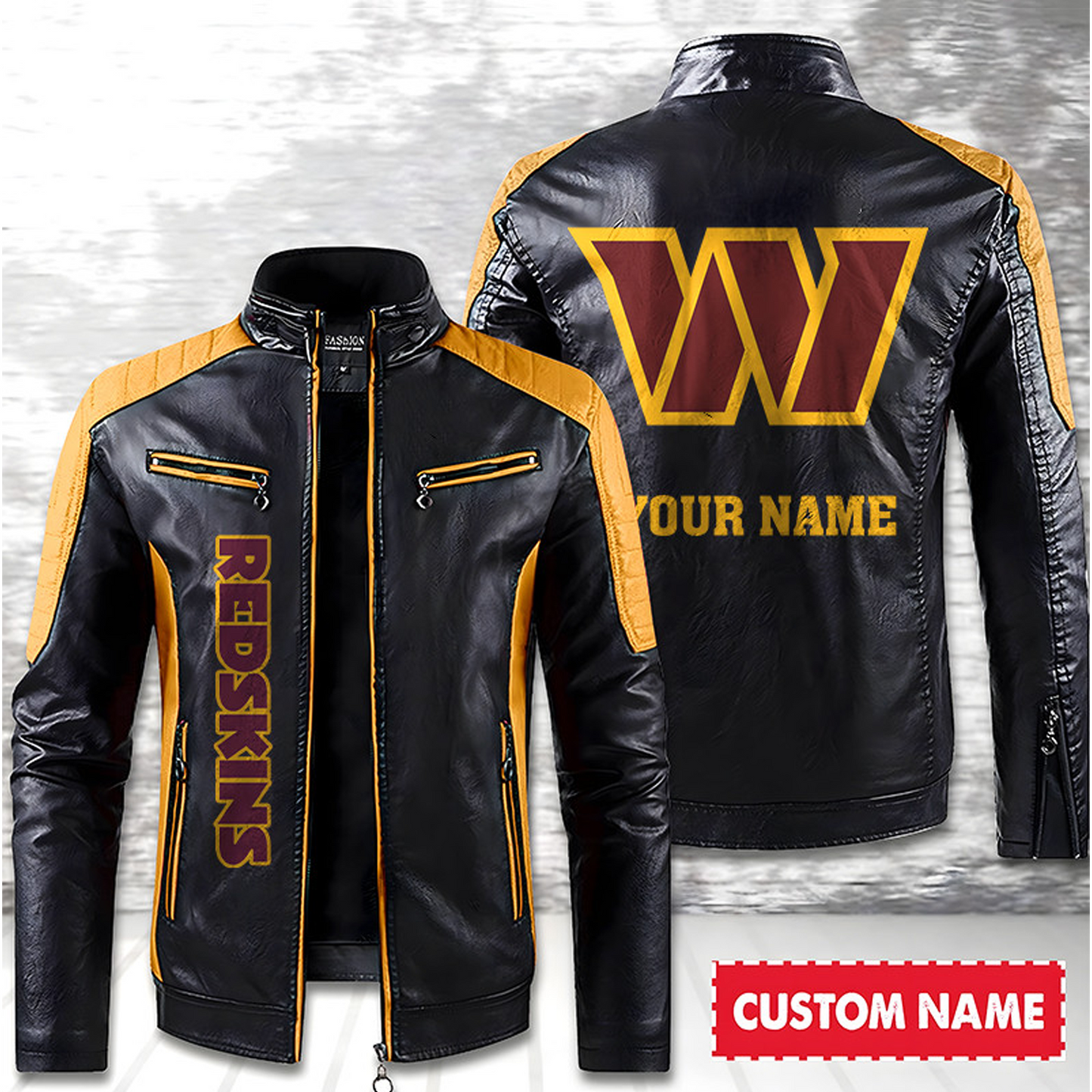 WAS American Football Men Leather Jacket Custom Any Name Gifts DatND DVT