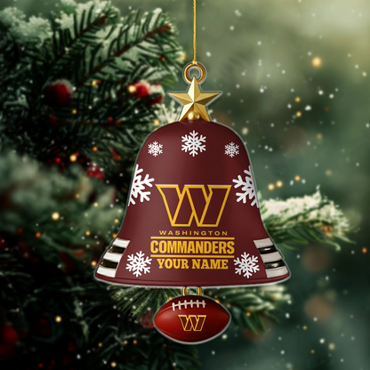 WAS X NFL Christmas Bell Ornament Custom Any Name Gifts NAK THUONGNH
