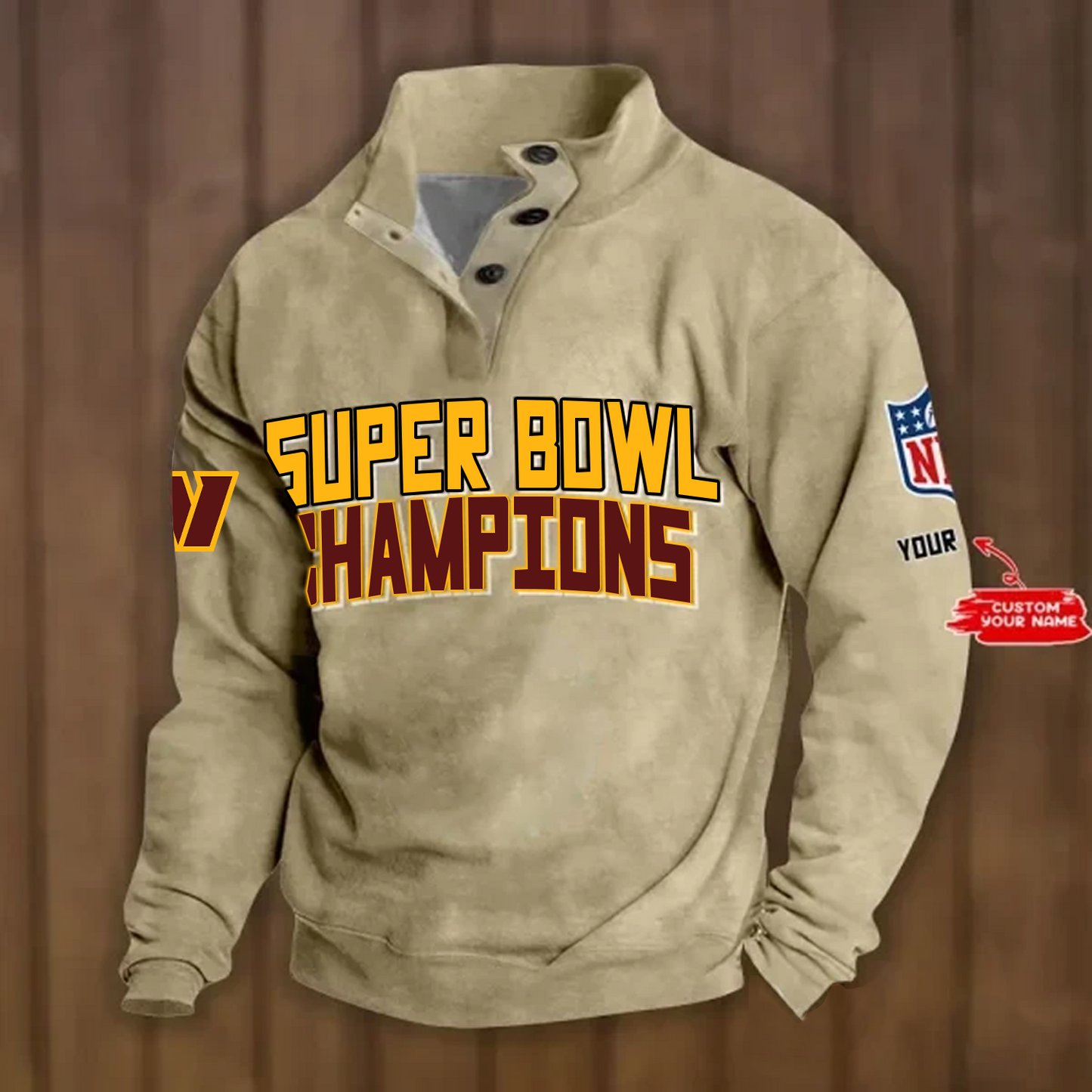 WAS x NFL Double Breasted Stand Collar Hoodies DATND TANTD