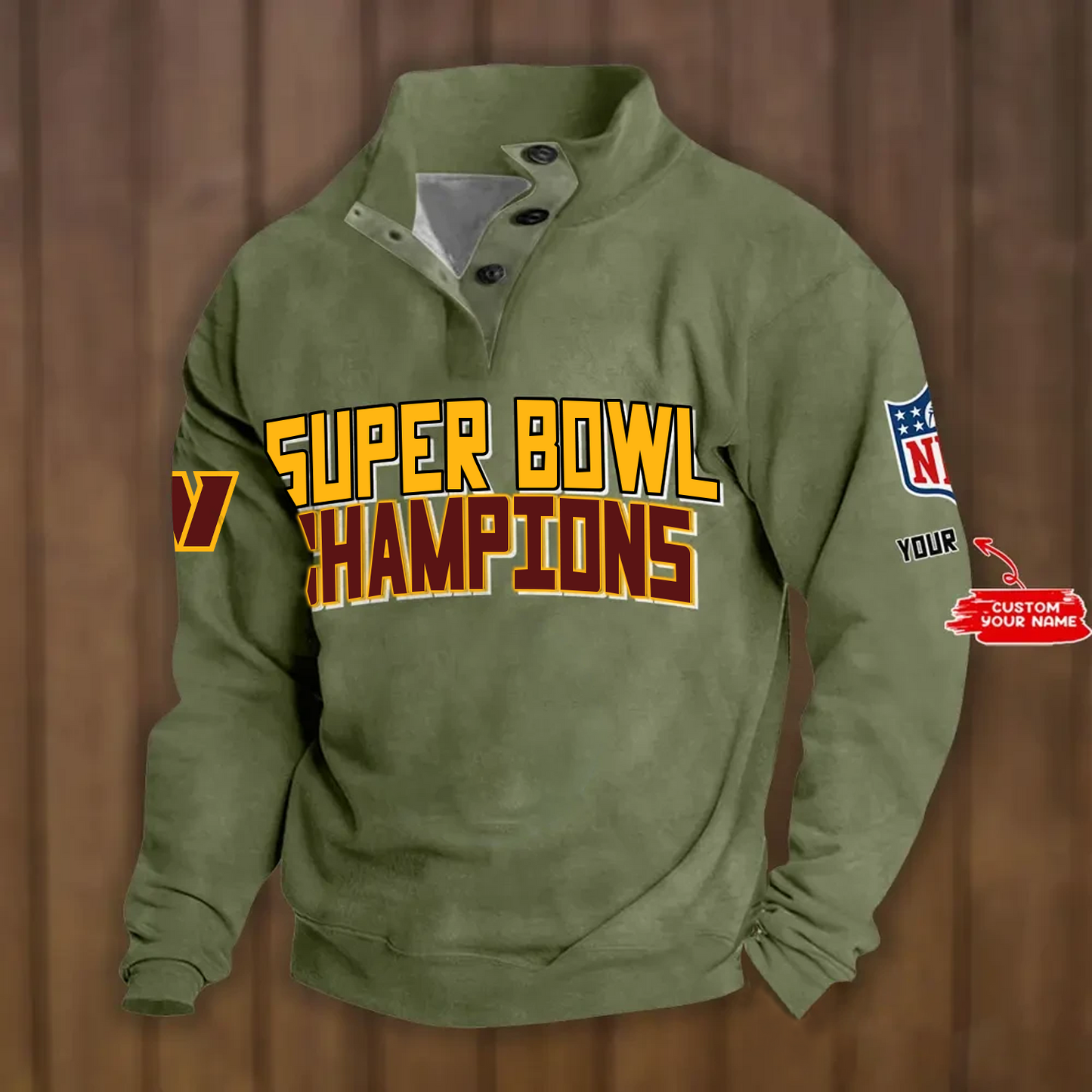 WAS x NFL Double Breasted Stand Collar Hoodies DATND TANTD