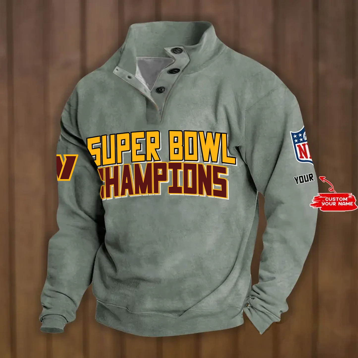 WAS x NFL Double Breasted Stand Collar Hoodies DATND TANTD