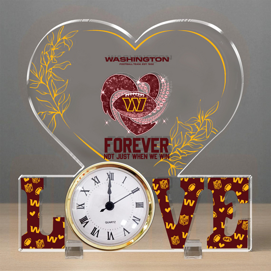 WAS x NFL Forever Not Just When We Win Acrylic Clock DATND TANTD