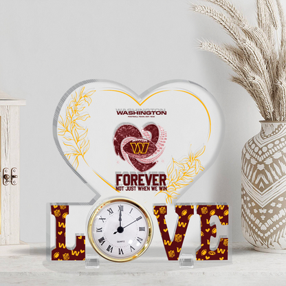 WAS x NFL Forever Not Just When We Win Acrylic Clock DATND TANTD