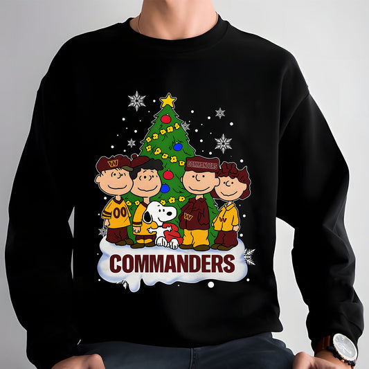 WAS x NFL Peanuts Snoopy And Friends Christmas Tree 2D Shirt DatND DVT