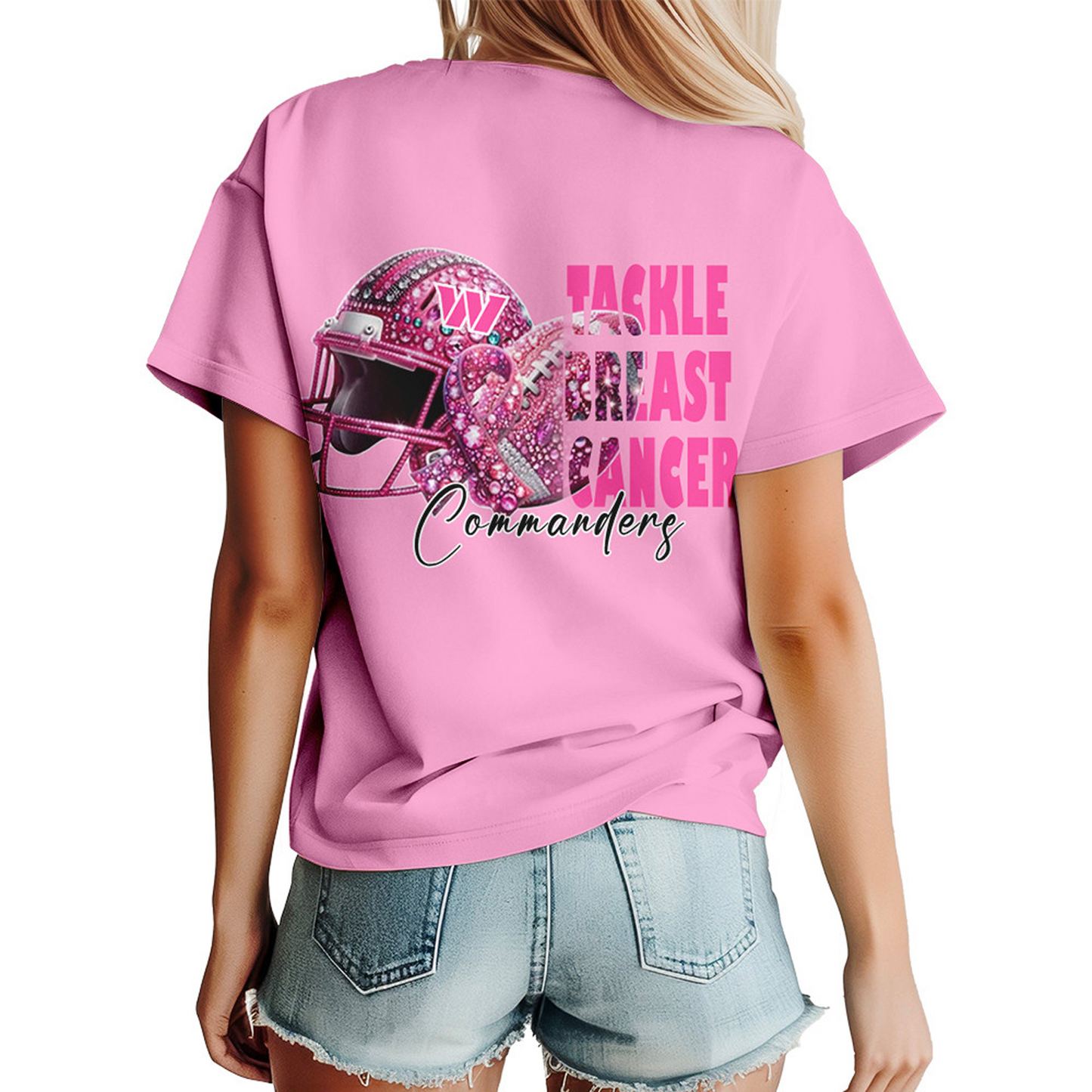 WAS x NFL Tackle Breast Cancer Premium 3D Shirt DATND TANTD