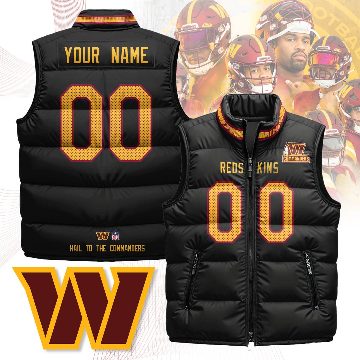 WAS x NFL Unisex Puffer Vest DatND ThuongNH