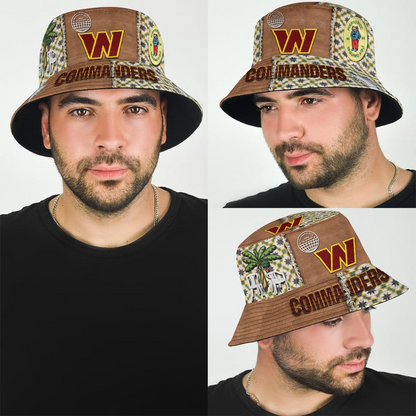 Washington Commanders Premium NFL Bad Bunny Bucket Hat NAK