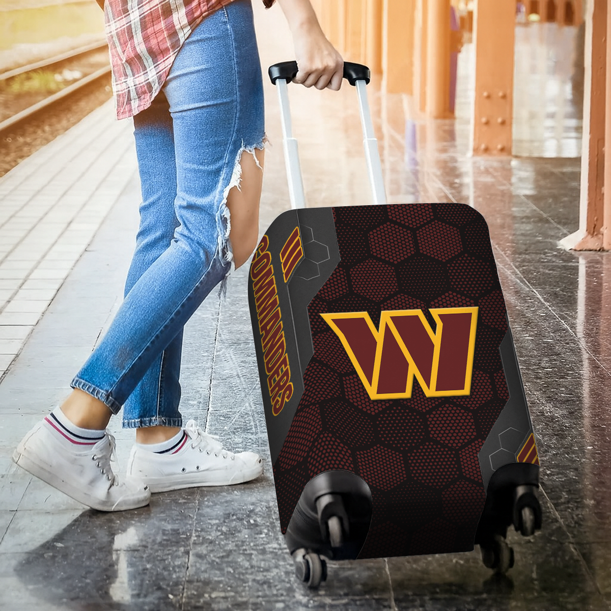 WC NFL V3 Luggage Cover Suitcase Protector DDT NTL