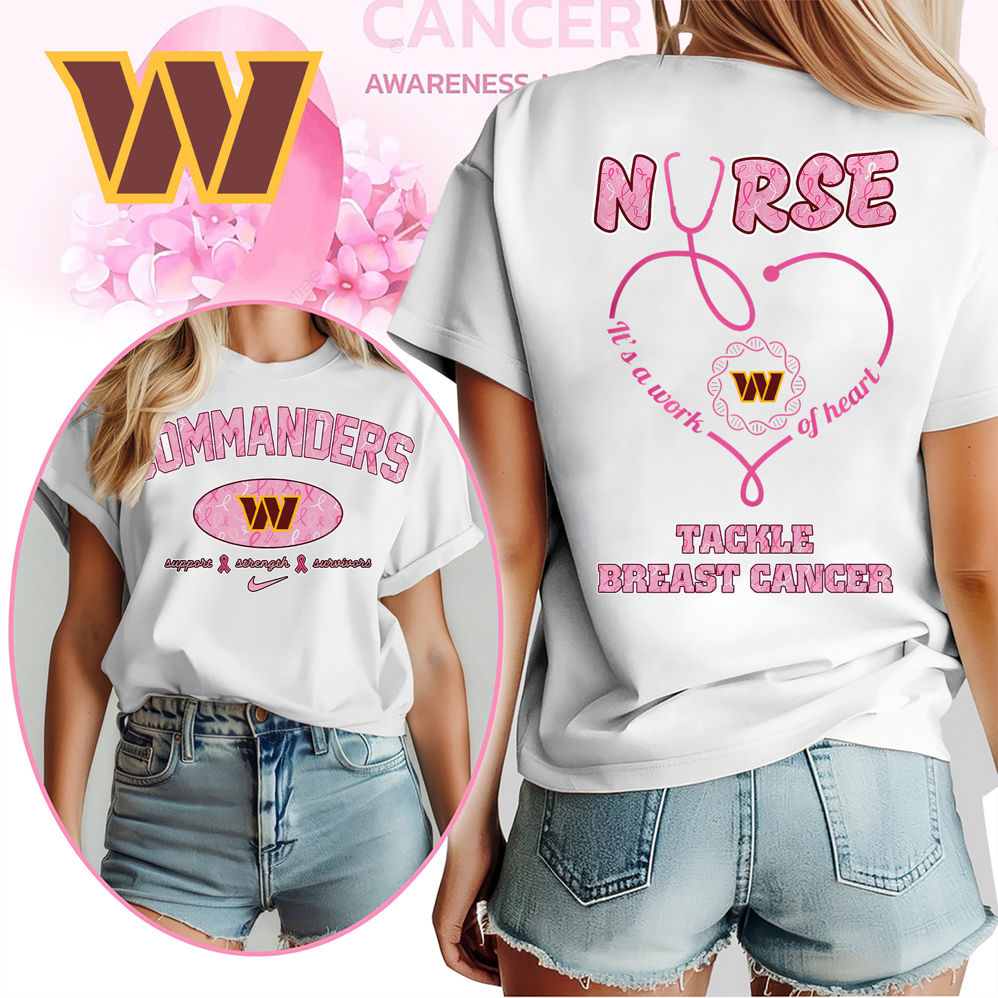 WC Nurse Tackle Breast Cancer 3D Shirt DDT CTND
