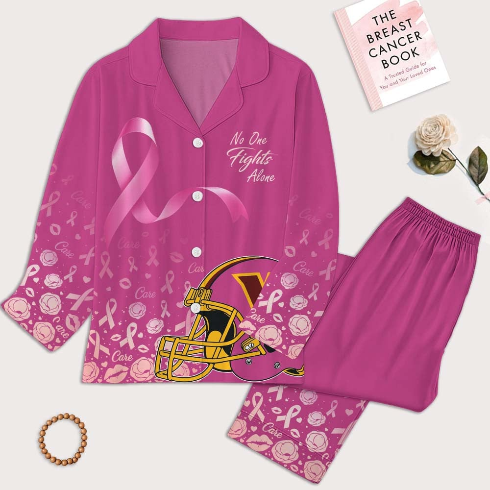 WC Premium NFL Breast Cancer October Button Pajamas Set DDT NTL