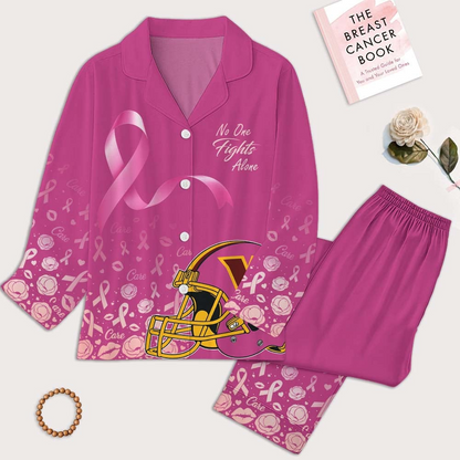 WC Premium NFL Breast Cancer October Button Pajamas Set DDT NTL