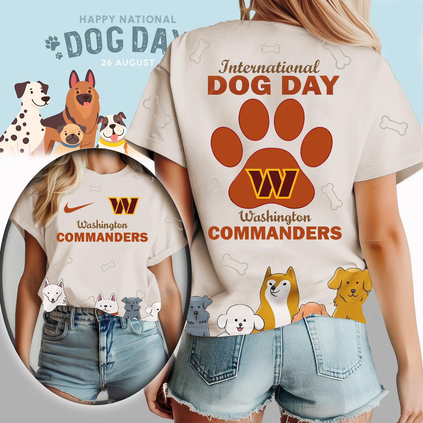 WC Premium NFL International Dog Day 3D Shirt DDT CTND