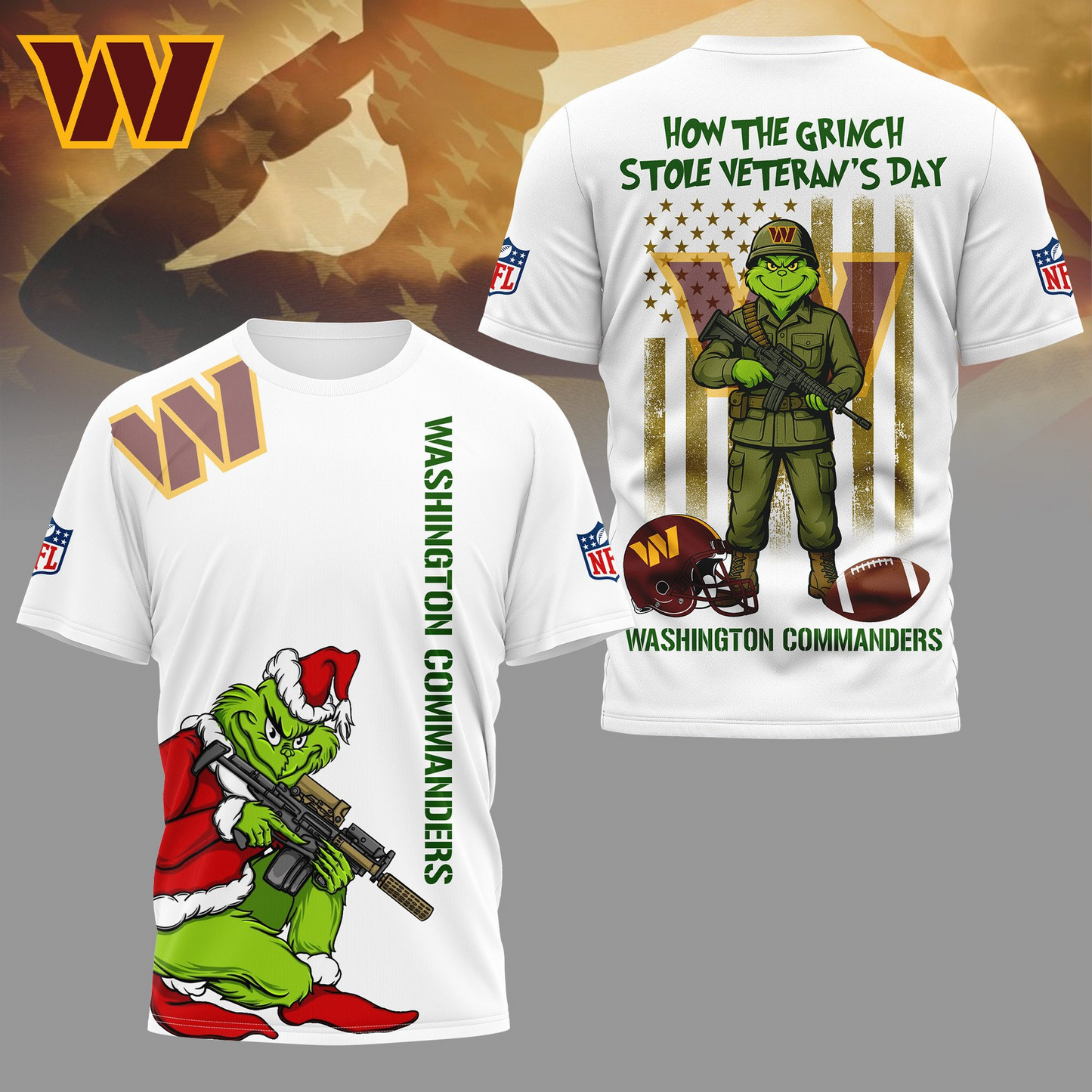 WC Premium NFL The Grinch Salute Veterans DDT CTND