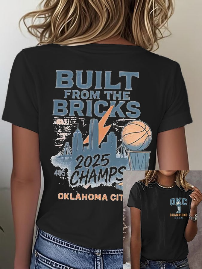 Women's 2025 Basketball Champion Printed Short-Sleeved T-Shirt DDT NTL