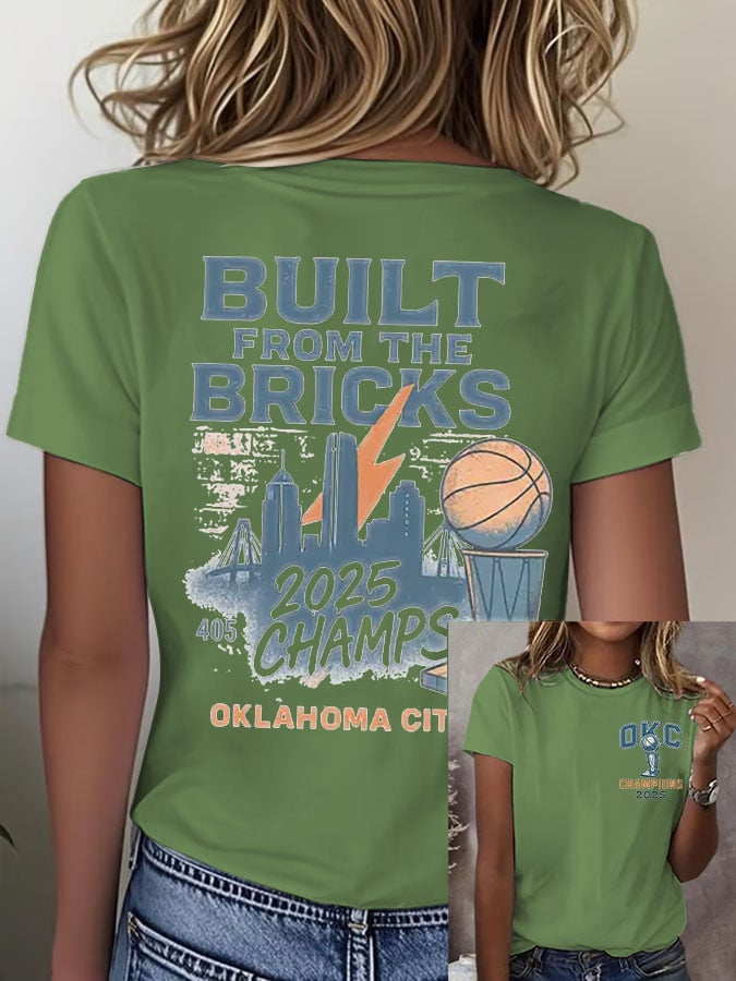 Women's 2025 Basketball Champion Printed Short-Sleeved T-Shirt DDT NTL
