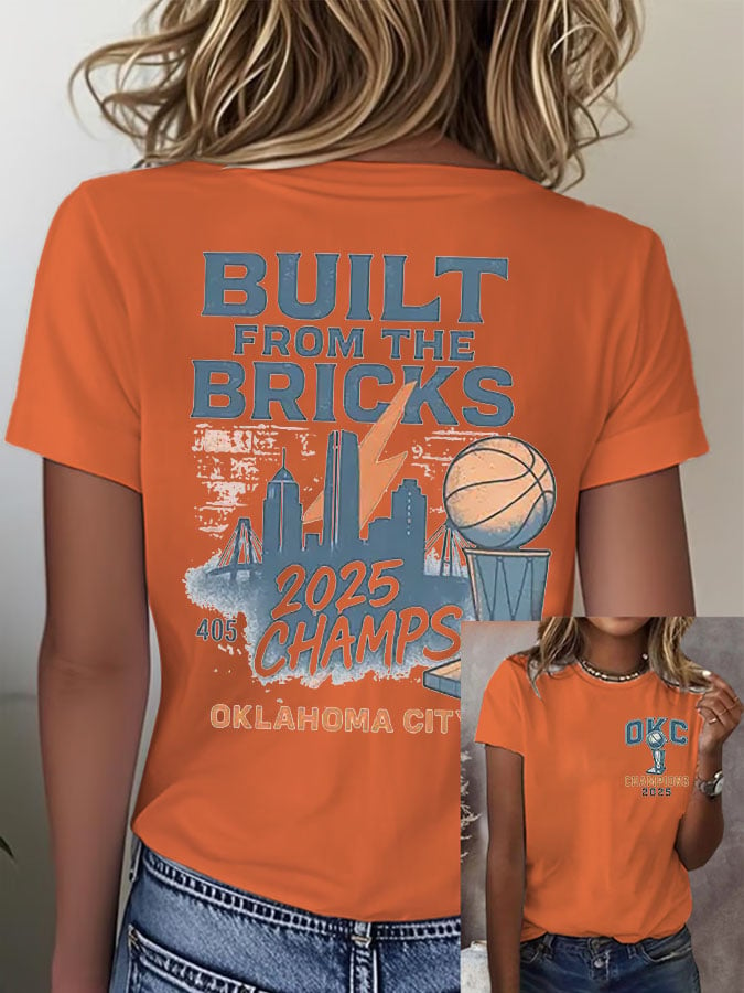 Women's 2025 Basketball Champion Printed Short-Sleeved T-Shirt DDT NTL