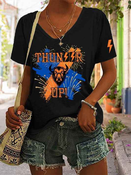 Women's Basketball Print Casual T-Shirt DDT NTL