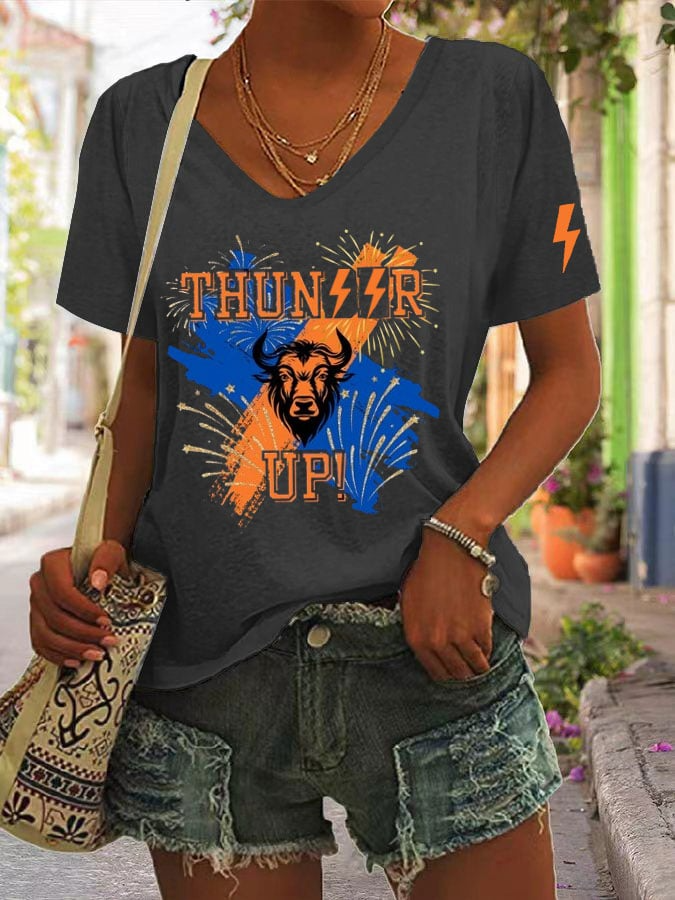 Women's Basketball Print Casual T-Shirt DDT NTL