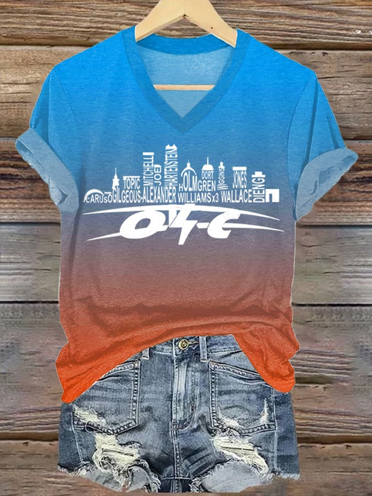 Women's Basketball Print V10 V-Neck T-Shirt DDT NTL