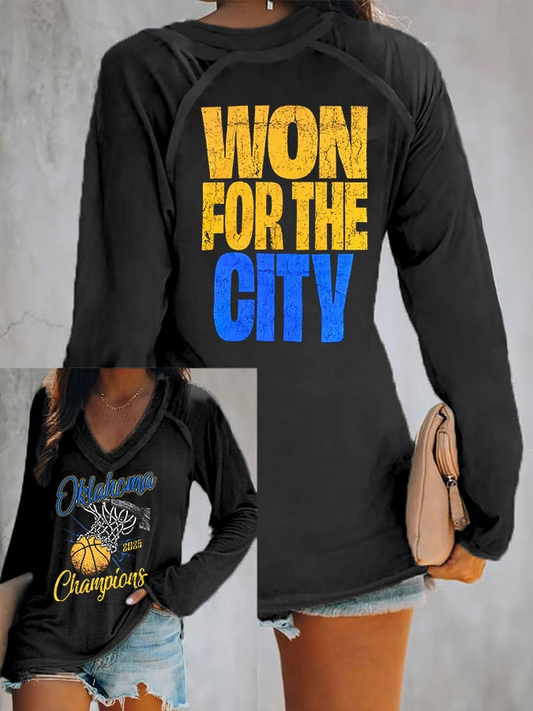Women's Basketball Print V12 V-Neck T-Shirt DDT NTL