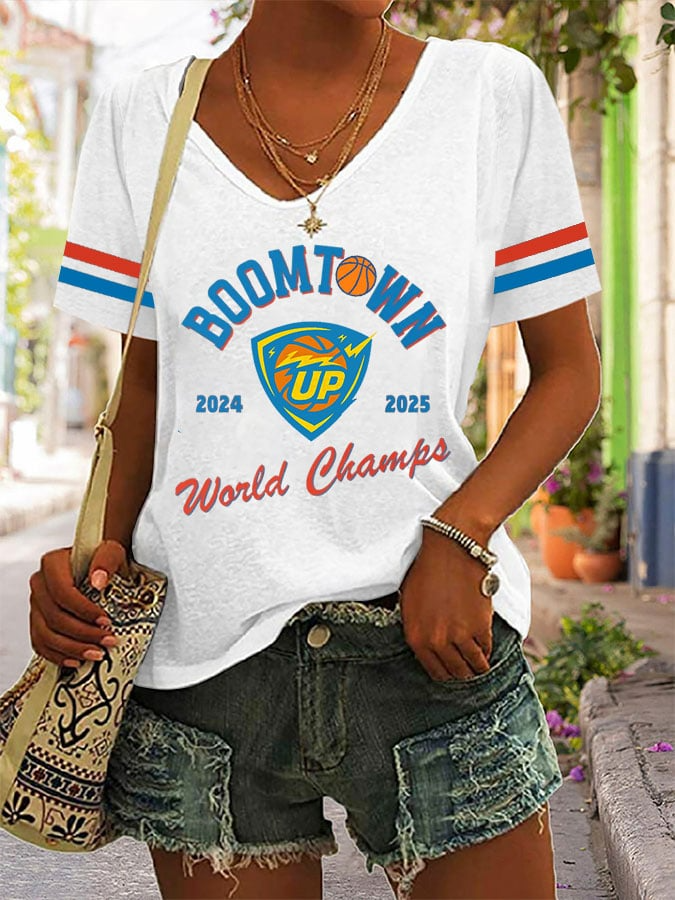 Women's Basketball Print V21 V-Neck T-Shirt DDT NTL