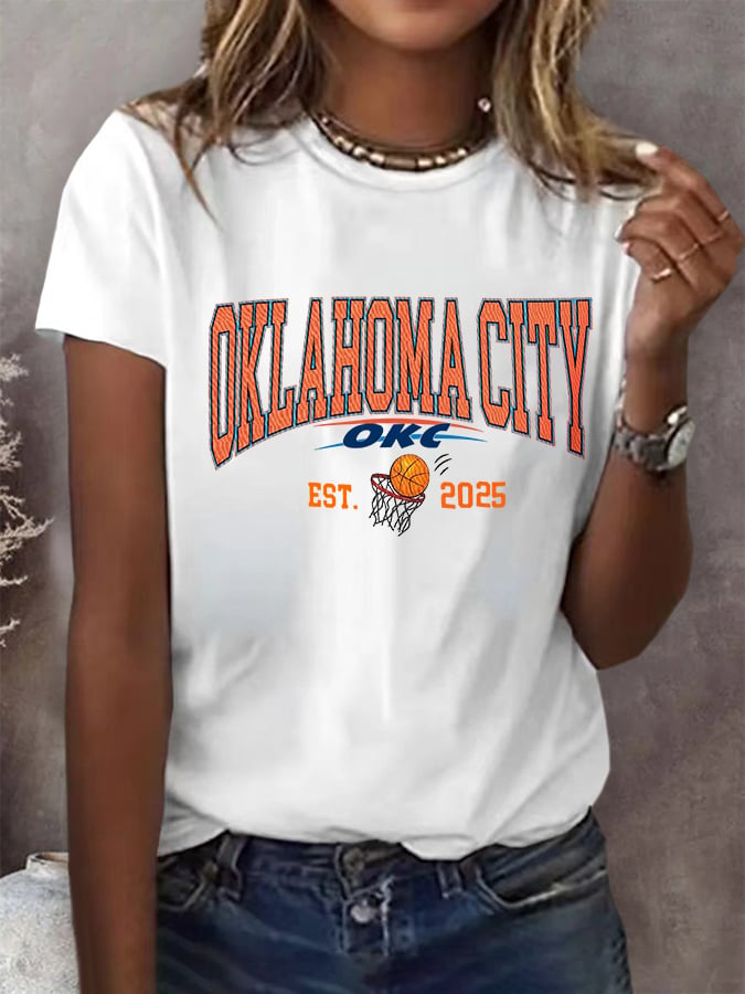 Women's Basketball Print V4 Crew Neck T-Shirt DDT NTL