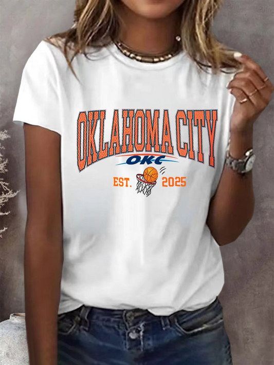 Women's Basketball Print V4 Crew Neck T-Shirt DDT NTL