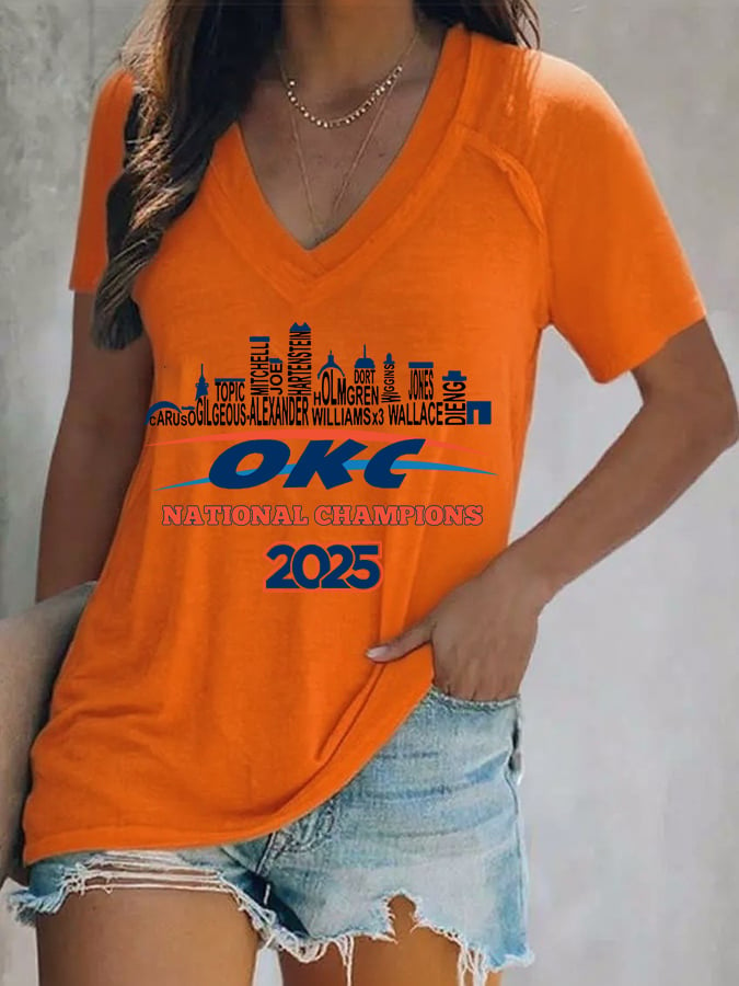 Women's Basketball Print V4 V-Neck T-Shirt DDT NTL