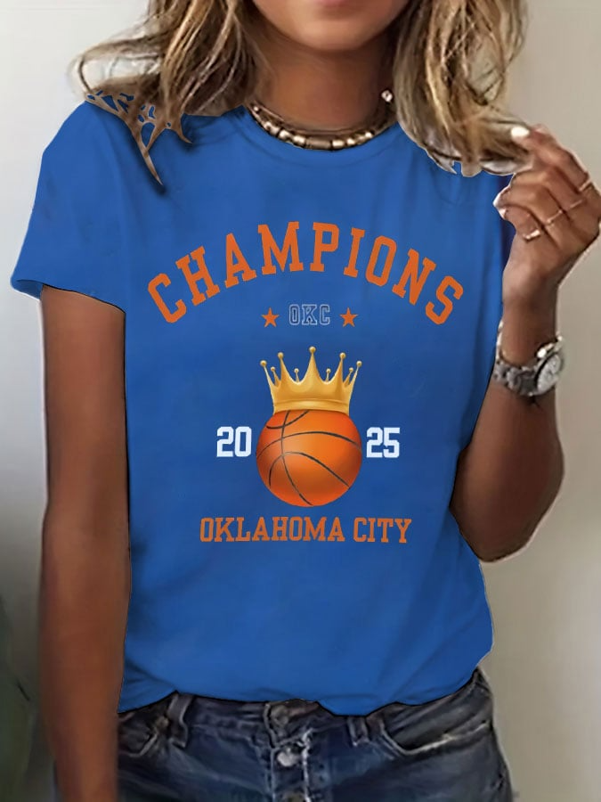 Women's Basketball Print V6 Crew Neck T-Shirt DDT NTL