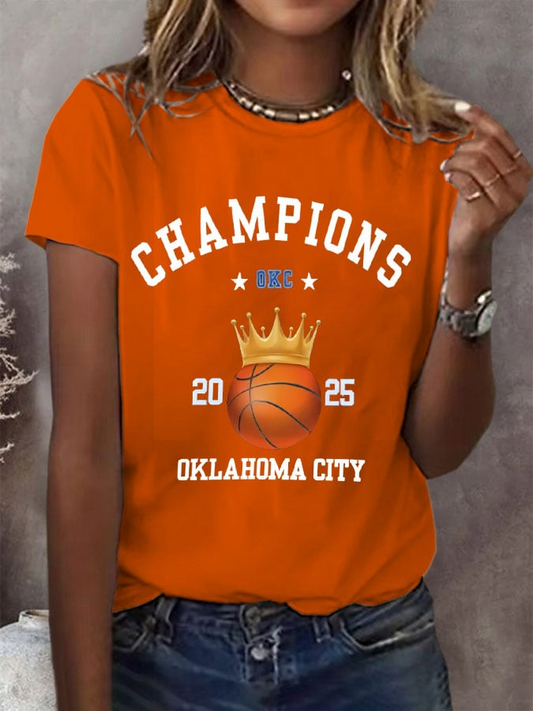 Women's Basketball Print V6 Crew Neck T-Shirt DDT NTL